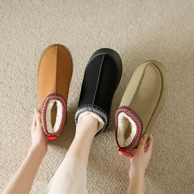 Fur Winter Snow Slippers