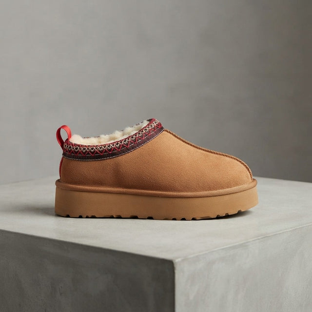 Fur Lined Platform Winter Slippers